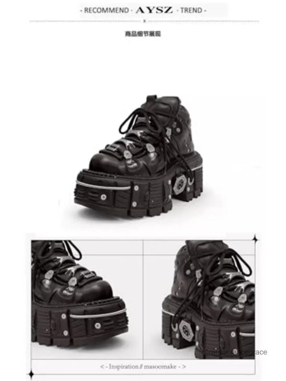 PU Leather Y2K Grunge Punk Platform Derby Shoes Skull Metal Accent Thick Sole